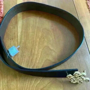 Celeste Cow Leather Belt with gold buckle M